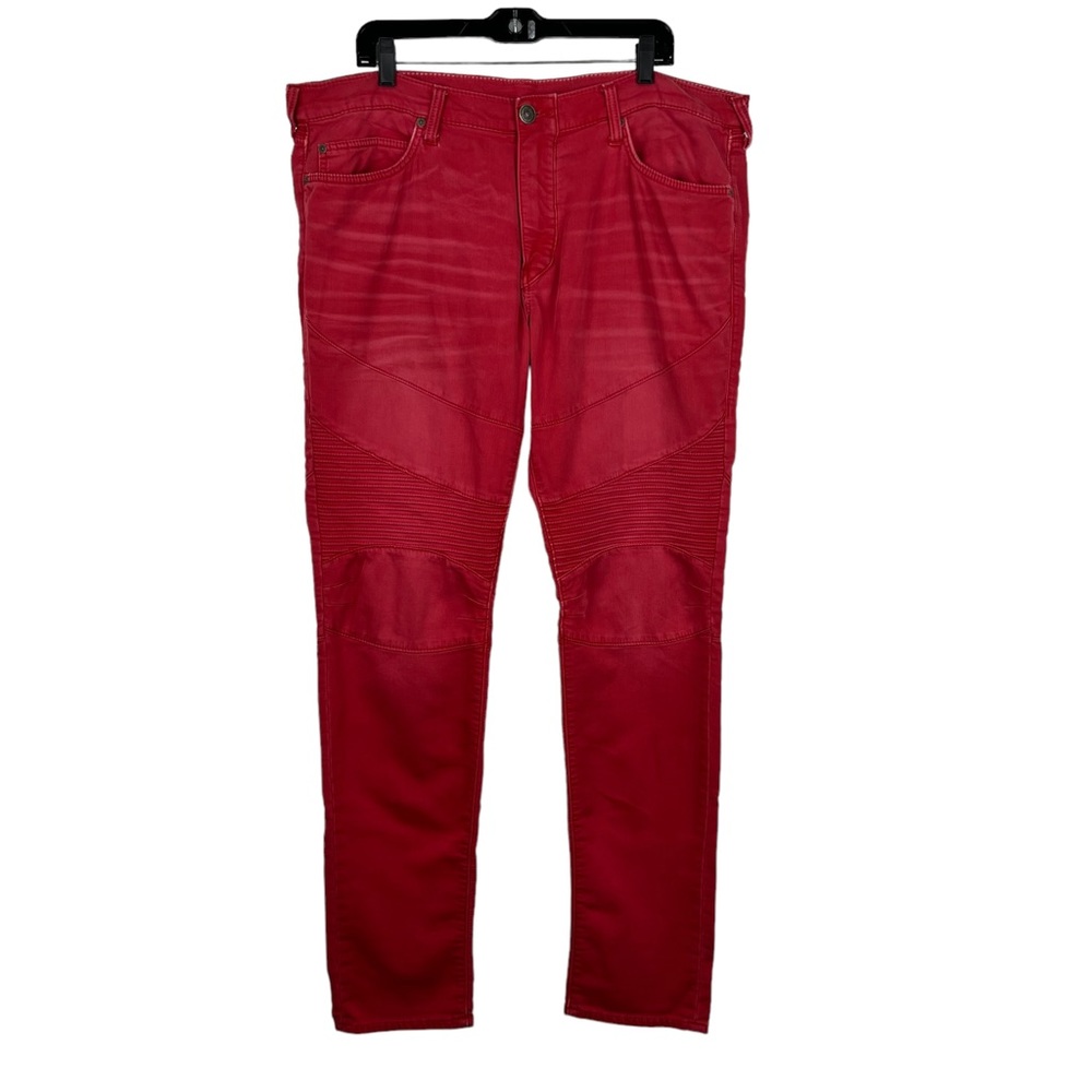 True Religion Rocco Motto Men's Size 36 Relaxed Skinny Jeans Red